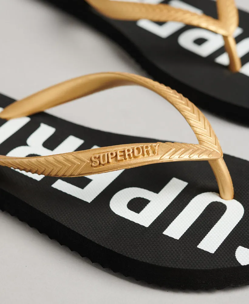 Code Essential Flip Flop | Black/Metallic Gold