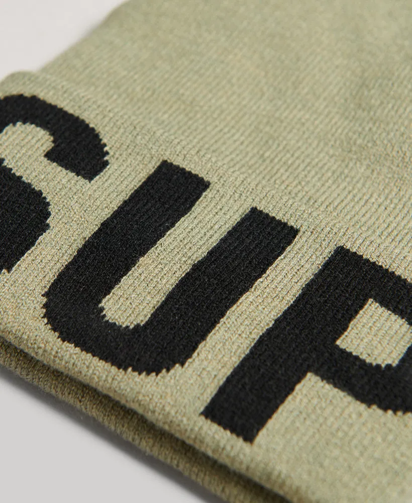 Code Mountain Knitted Hat | Light Khaki/Black