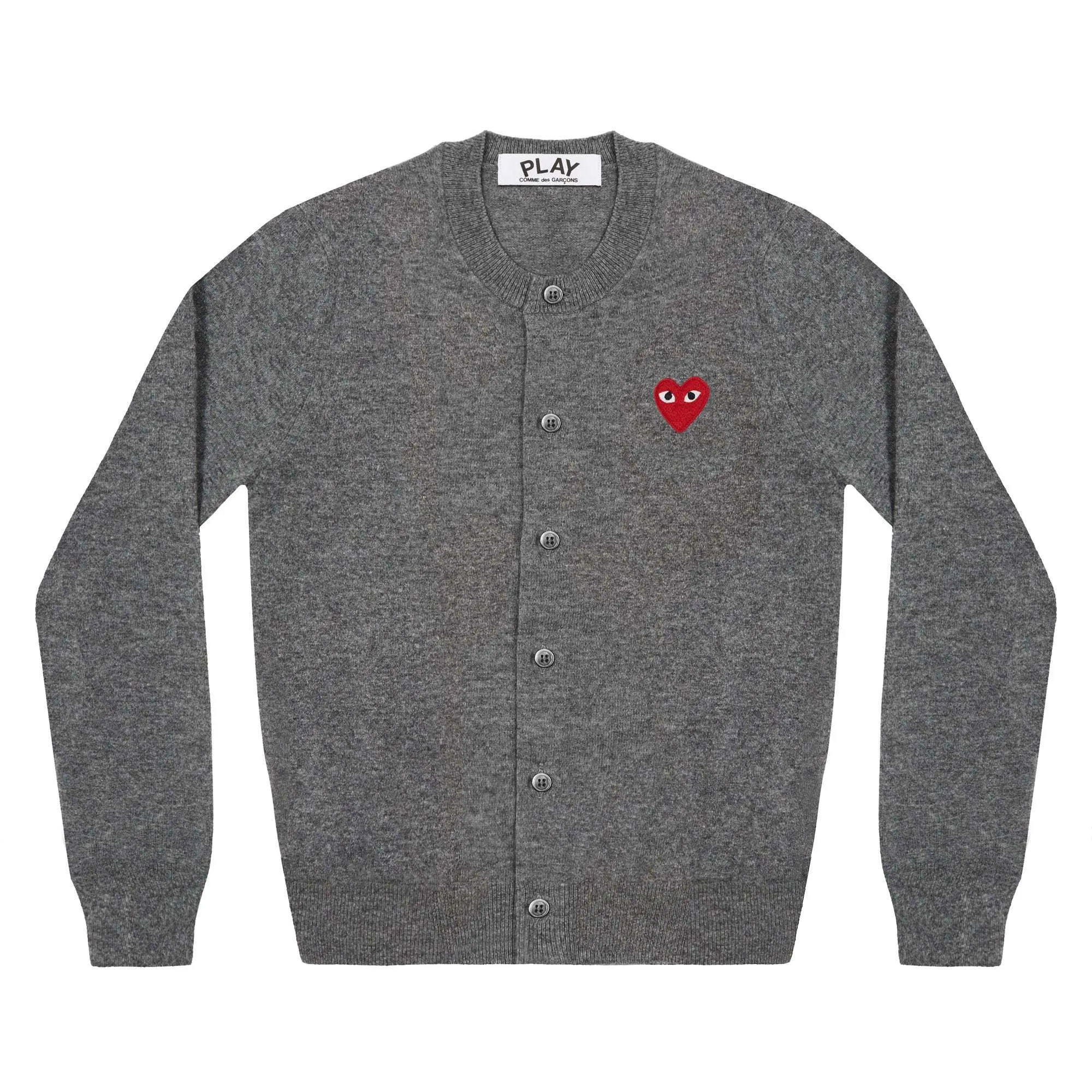 COMME des GARCONS  |Heart Wool Long Sleeves Logo Cardigans