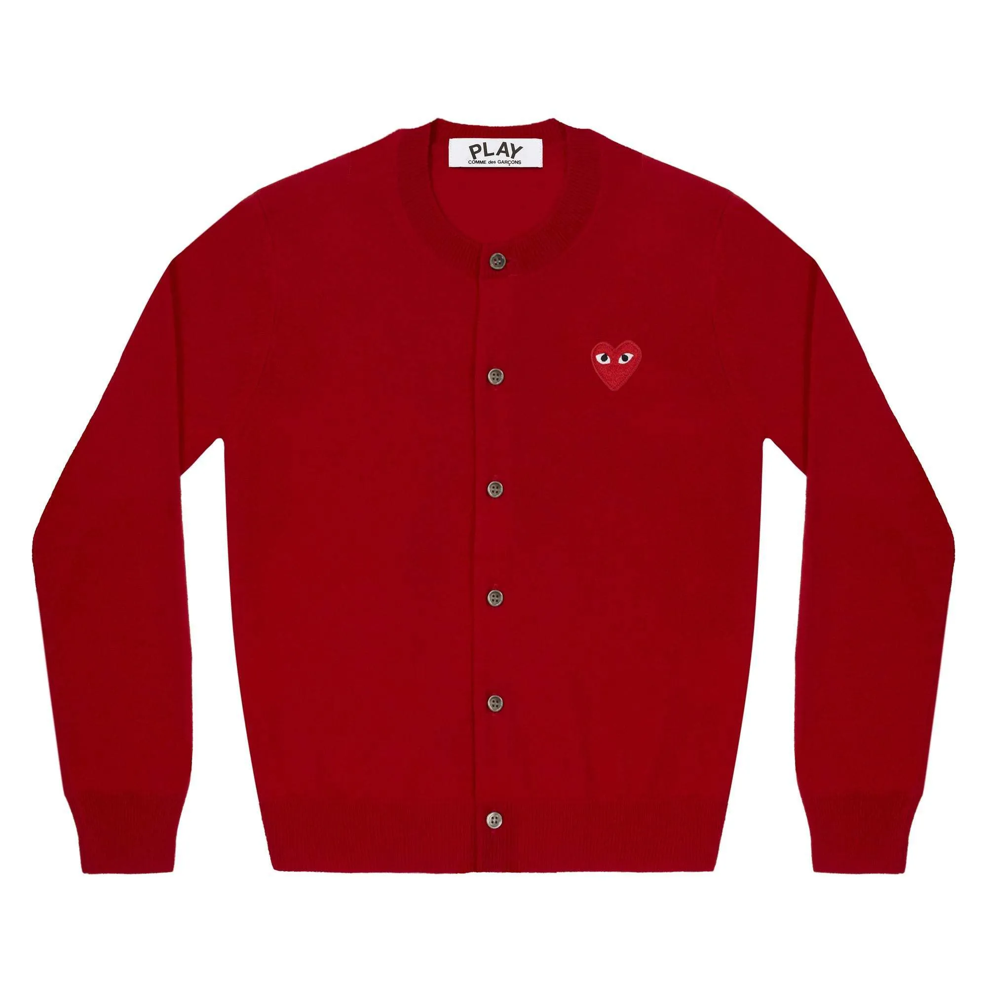 COMME des GARCONS  |Heart Wool Long Sleeves Logo Cardigans