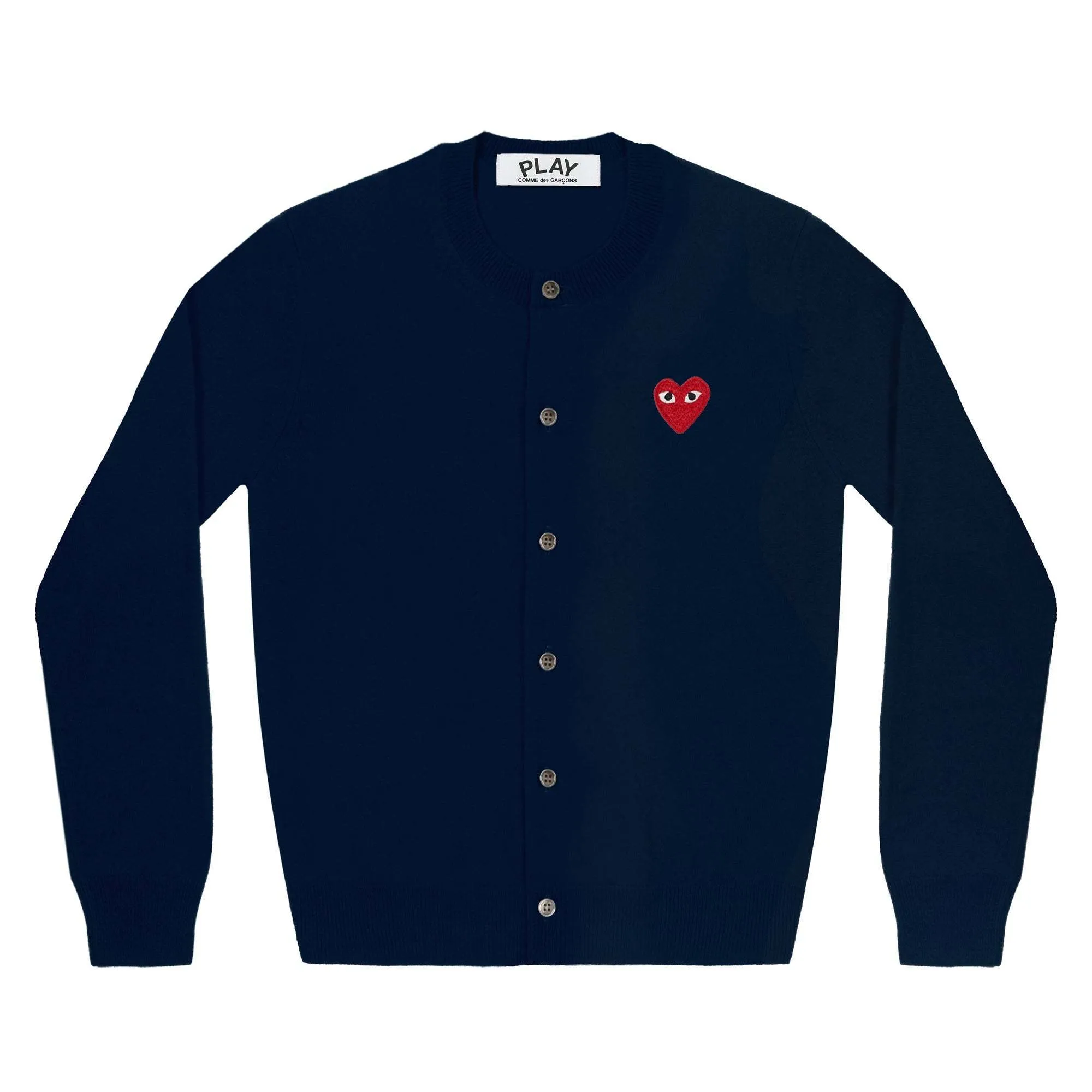 COMME des GARCONS  |Heart Wool Long Sleeves Logo Cardigans