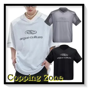 Copping Zone  |Pullovers Unisex Street Style V-Neck Plain Short Sleeves