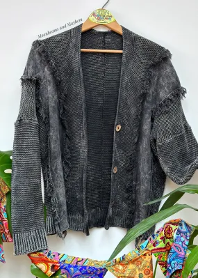 Copy of BLACK COTTON FREYA ART CARDIGAN