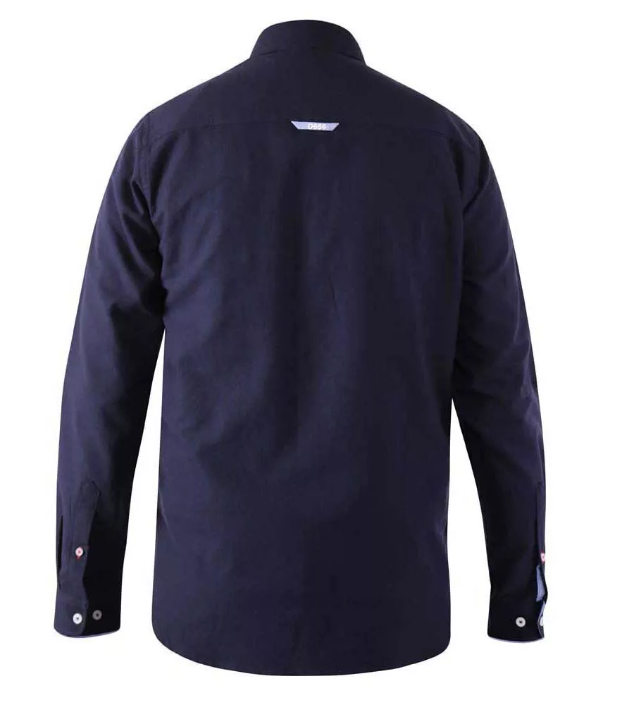 D555 Big  Mens Navy Oxford Shirt With Long Sleeves (COLCHESTER 1)