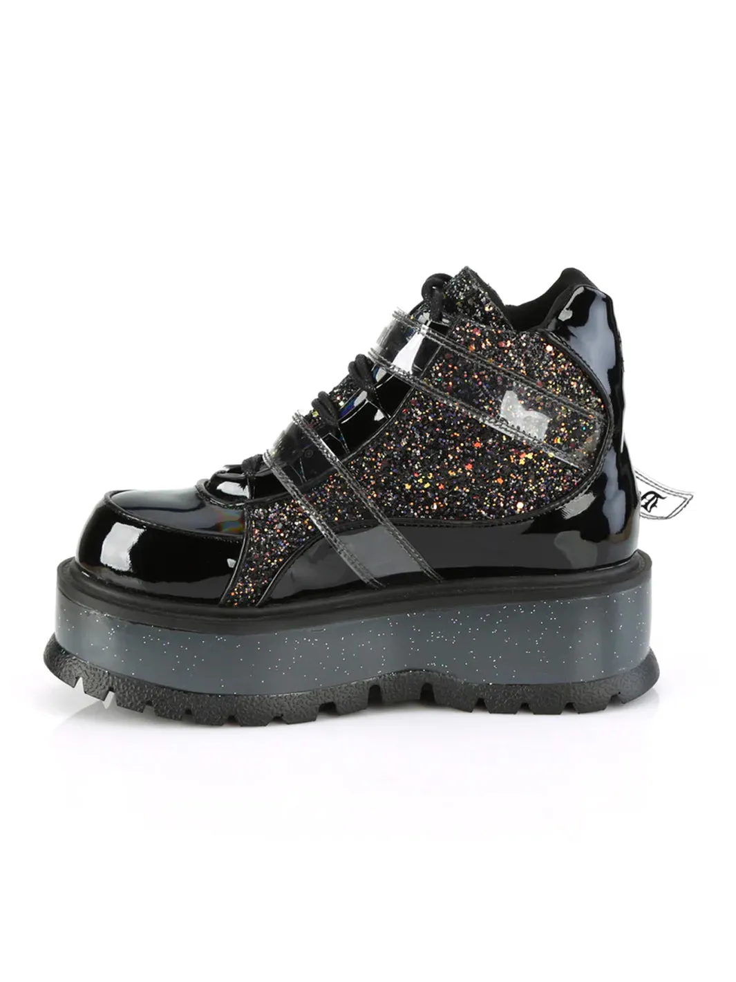 DEMONIA SLACKER-50 - BLACK PATENT GLITTER  PRE ORDER 