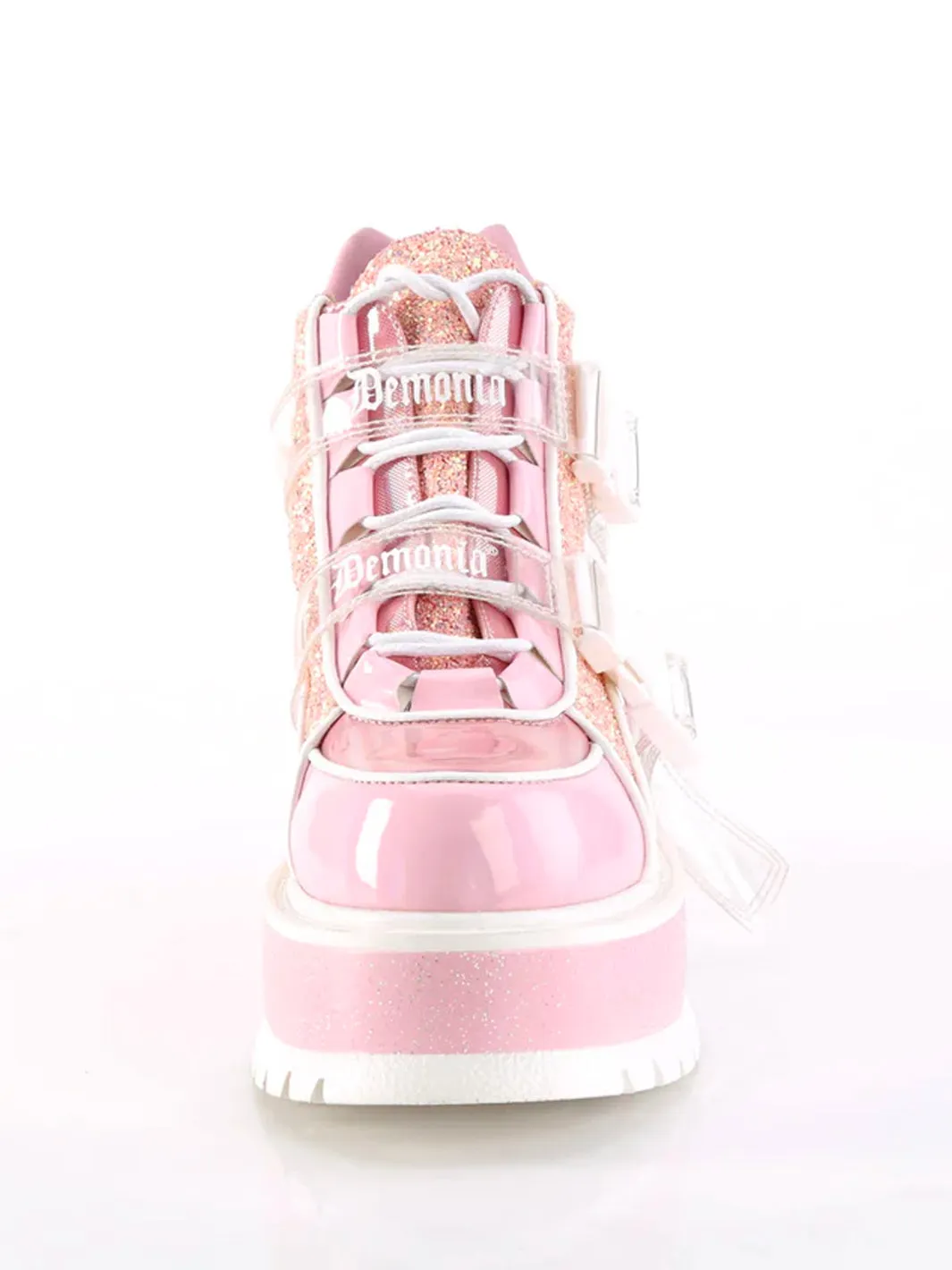 DEMONIA SLACKER-50 - PINK HOLOGRAPHIC GLITTER  PRE ORDER 