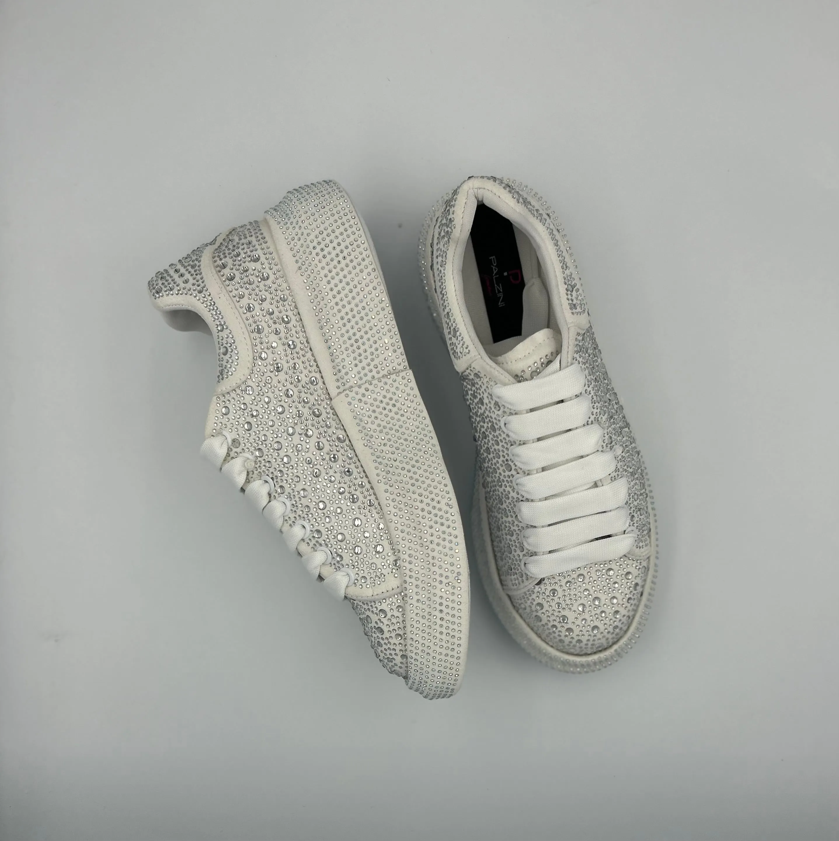 “DOLCEZZA” LOW-TOP WHITE SNEAKER COATED IN GLITTER