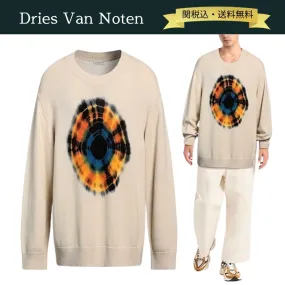 Dries Van Noten  |Crew Neck Pullovers Unisex Wool Fine Gauge Street Style