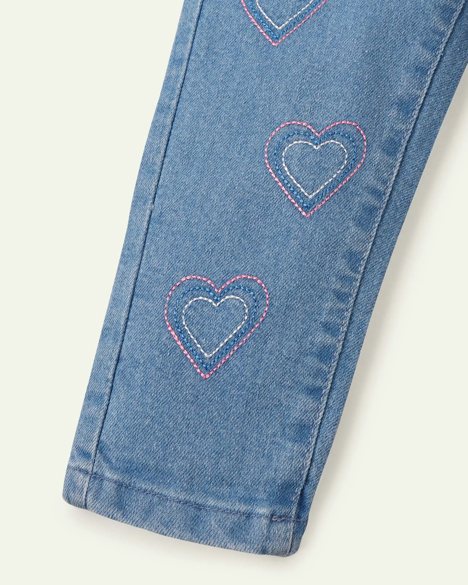 Embroidered Pull Up Jeans