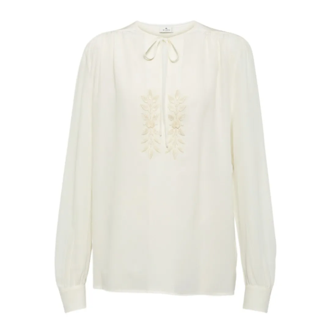 ETRO  |Silk Long Sleeves Elegant Style Formal Style