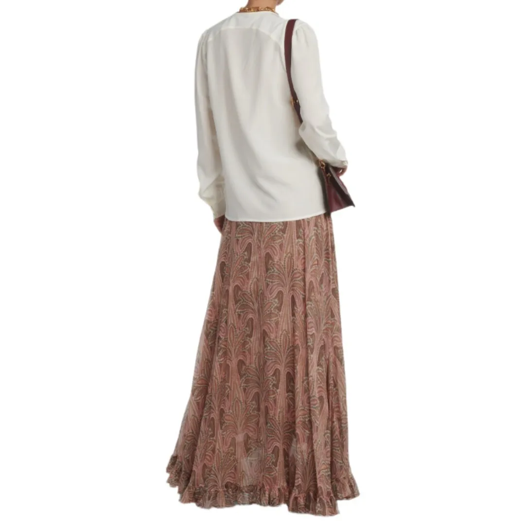 ETRO  |Silk Long Sleeves Elegant Style Formal Style