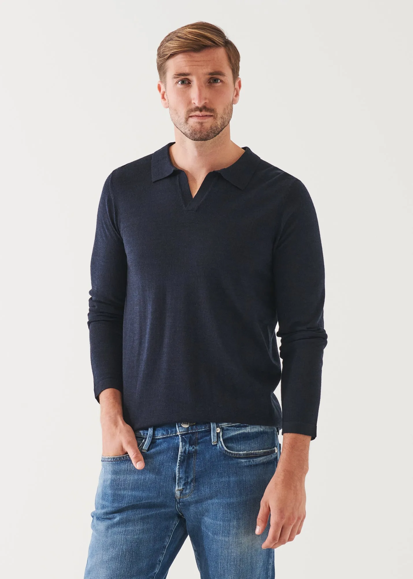 EXTRA-FINE MERINO OPEN POLO