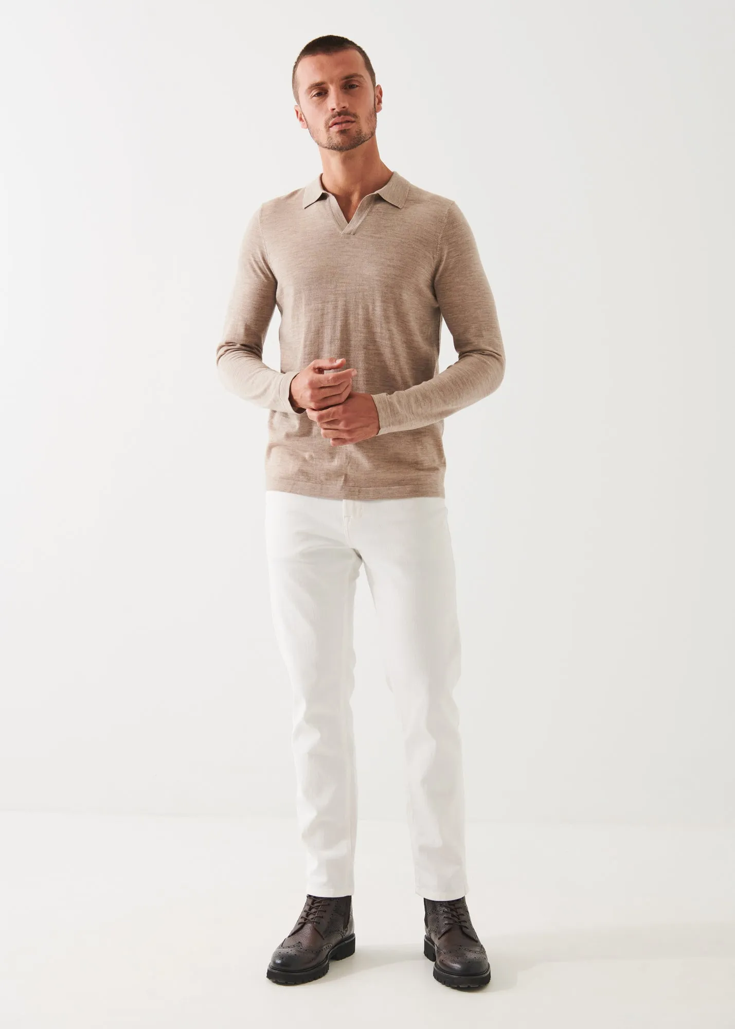 EXTRA-FINE MERINO OPEN POLO