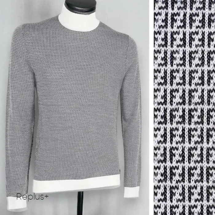 FENDI  |Crew Neck Monogram Wool Long Sleeves Logo Luxury Sweaters