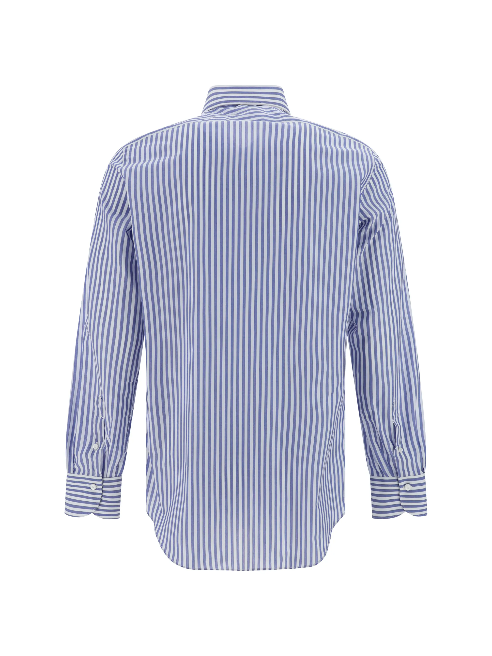 Finamore  |Stripes Long Sleeves Cotton Front Button Shirts