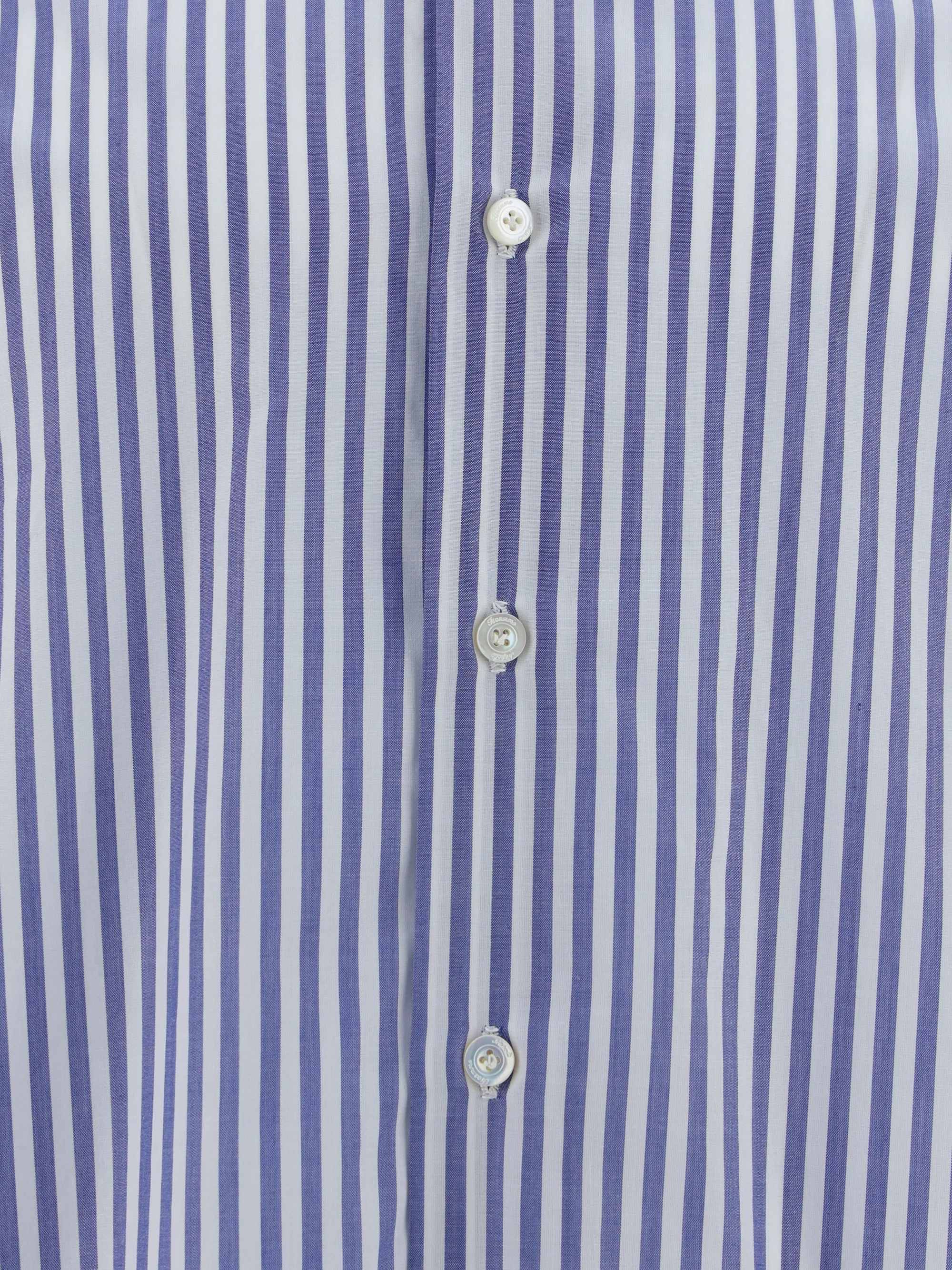 Finamore  |Stripes Long Sleeves Cotton Front Button Shirts