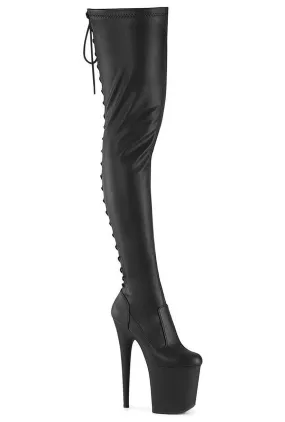 FLAMINGO-3850 Black Patent Thigh Boot