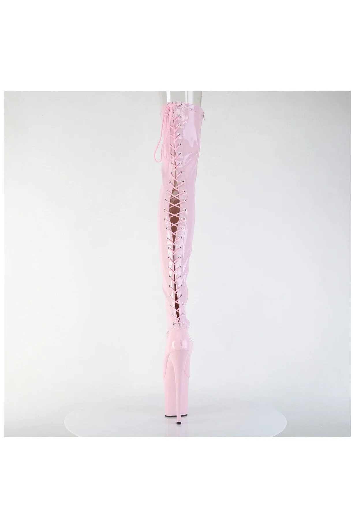 FLAMINGO-3850 Pink Patent Thigh Boot