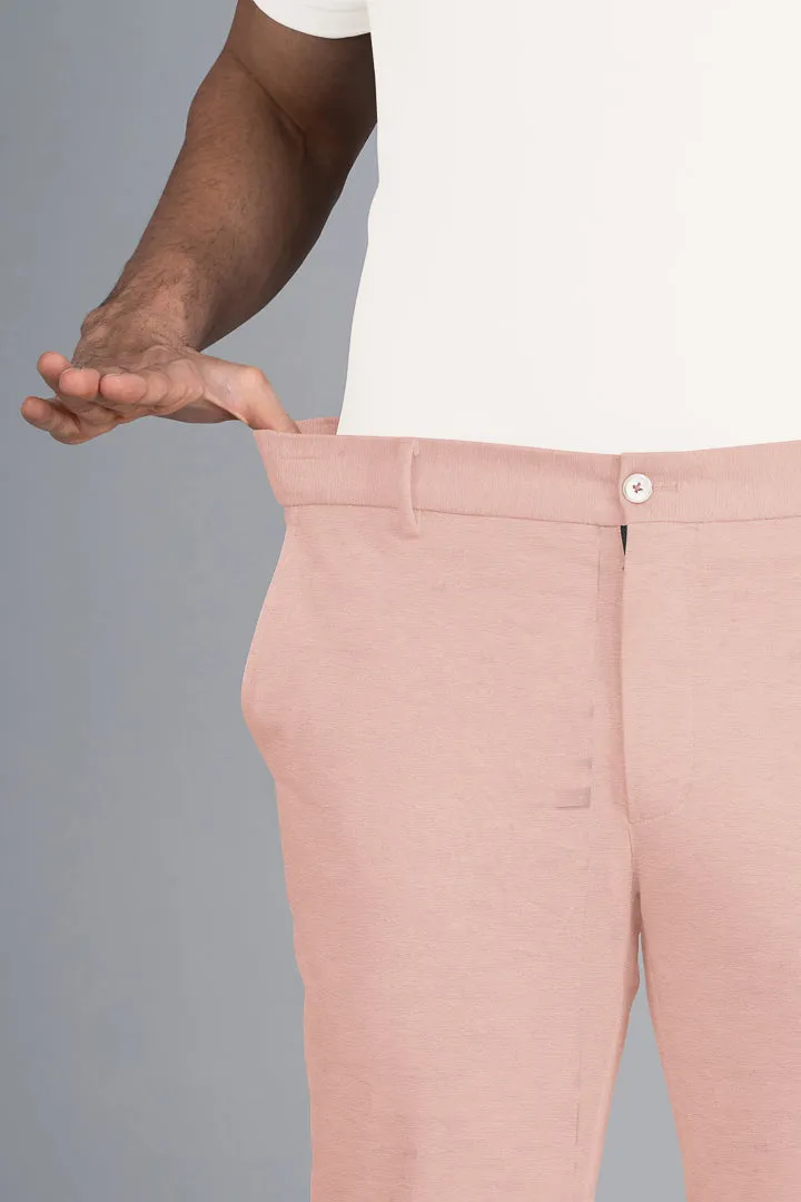 Flamingo Peach Cotton Stretch Chinos