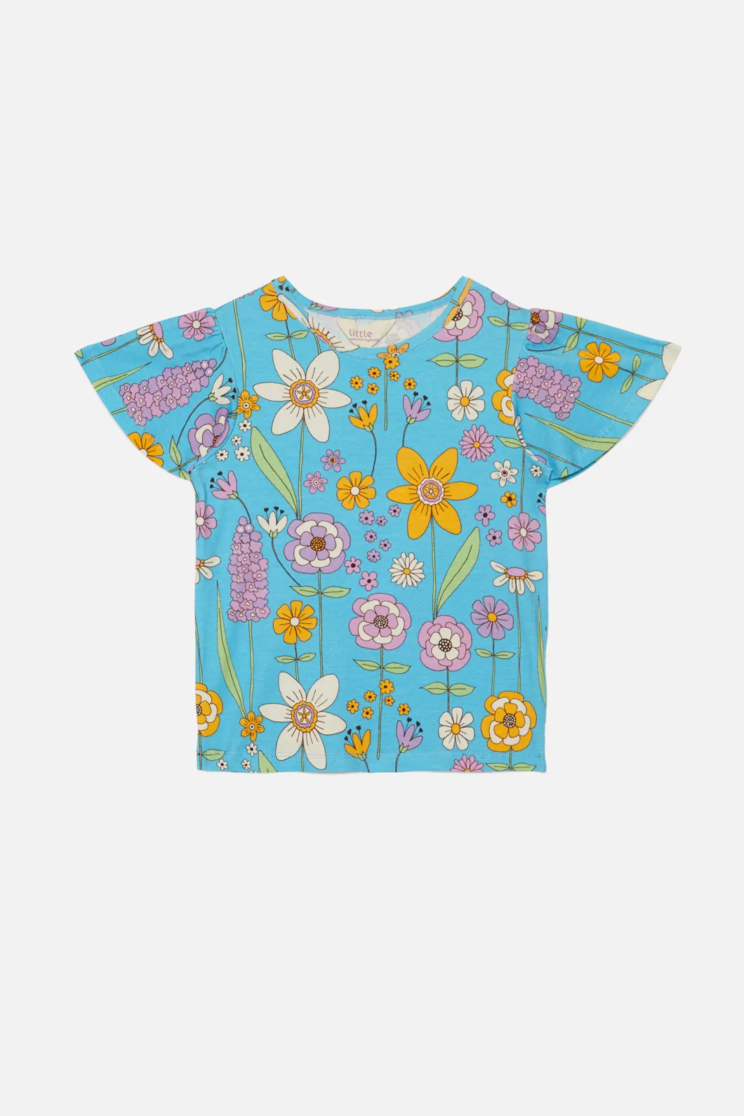 Flower Fields Kids Flounce Sleeve Tee