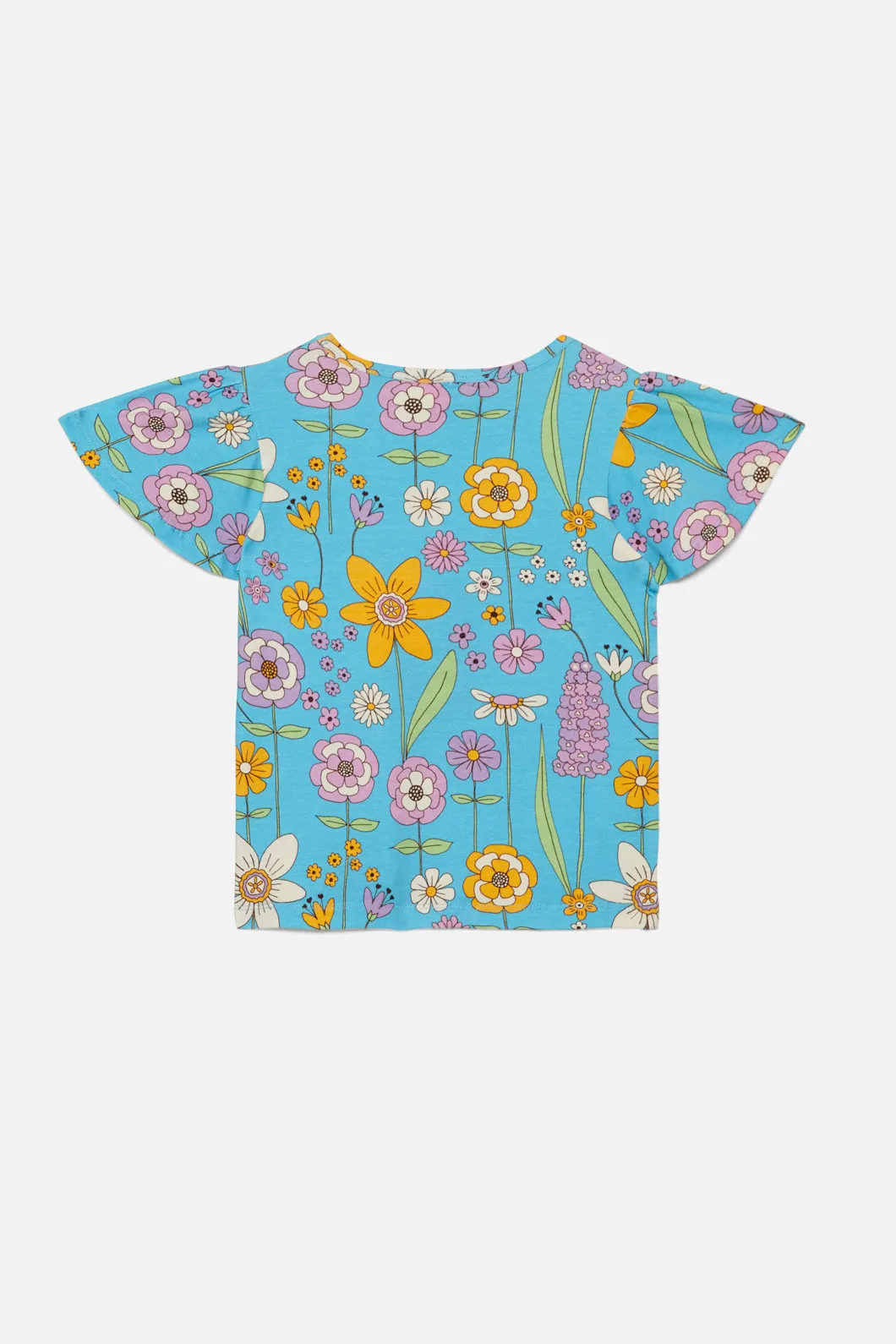 Flower Fields Kids Flounce Sleeve Tee