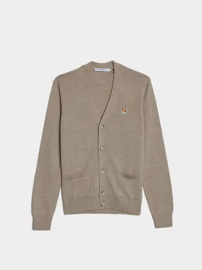 Fox Head Patch Classic Cardigan, Beige Melange