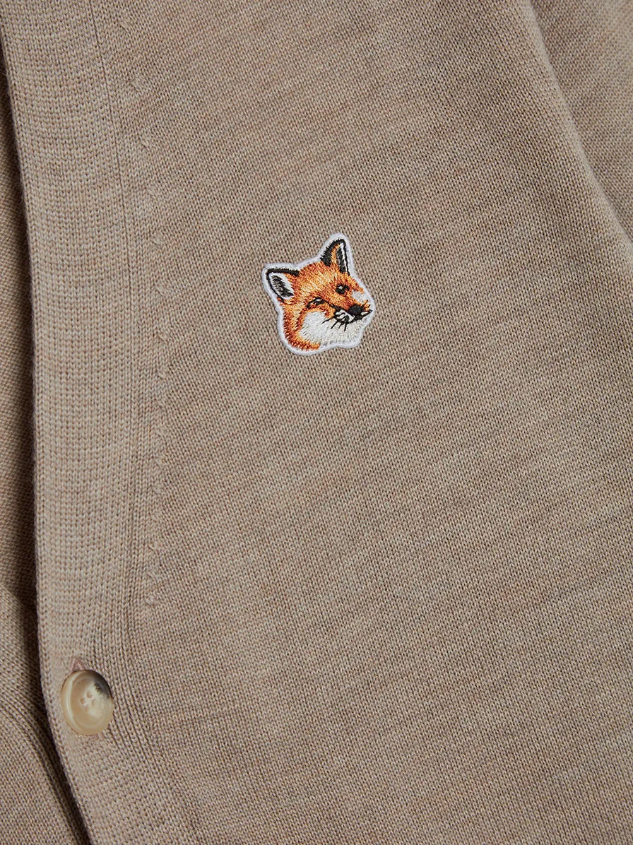 Fox Head Patch Classic Cardigan, Beige Melange