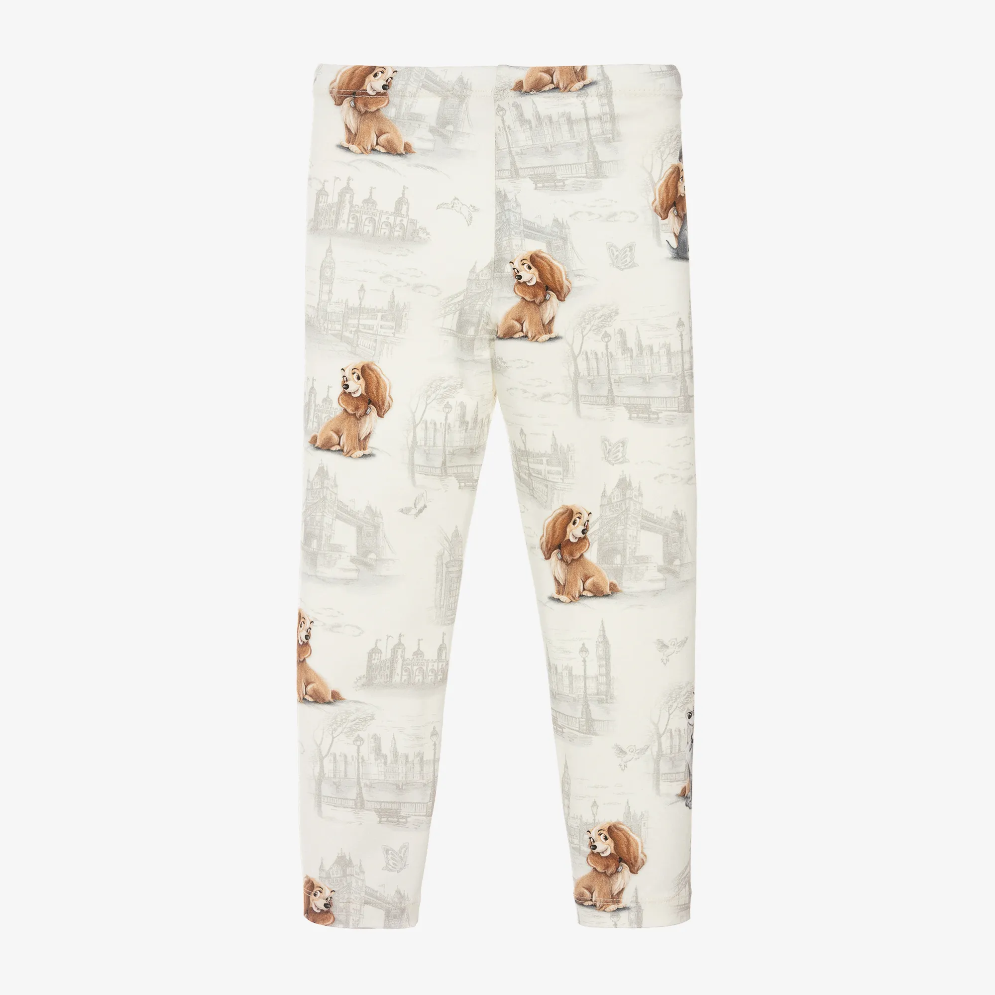 Girls Ivory Cotton Disney Leggings