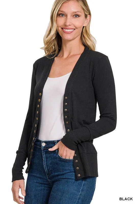 Go-To Snap Button Cardigan - 7 Colors