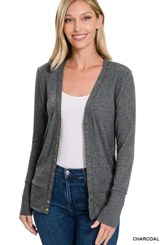 Go-To Snap Button Cardigan - 7 Colors