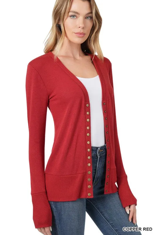 Go-To Snap Button Cardigan - 7 Colors