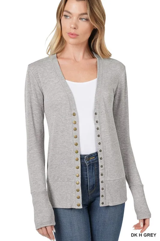 Go-To Snap Button Cardigan - 7 Colors