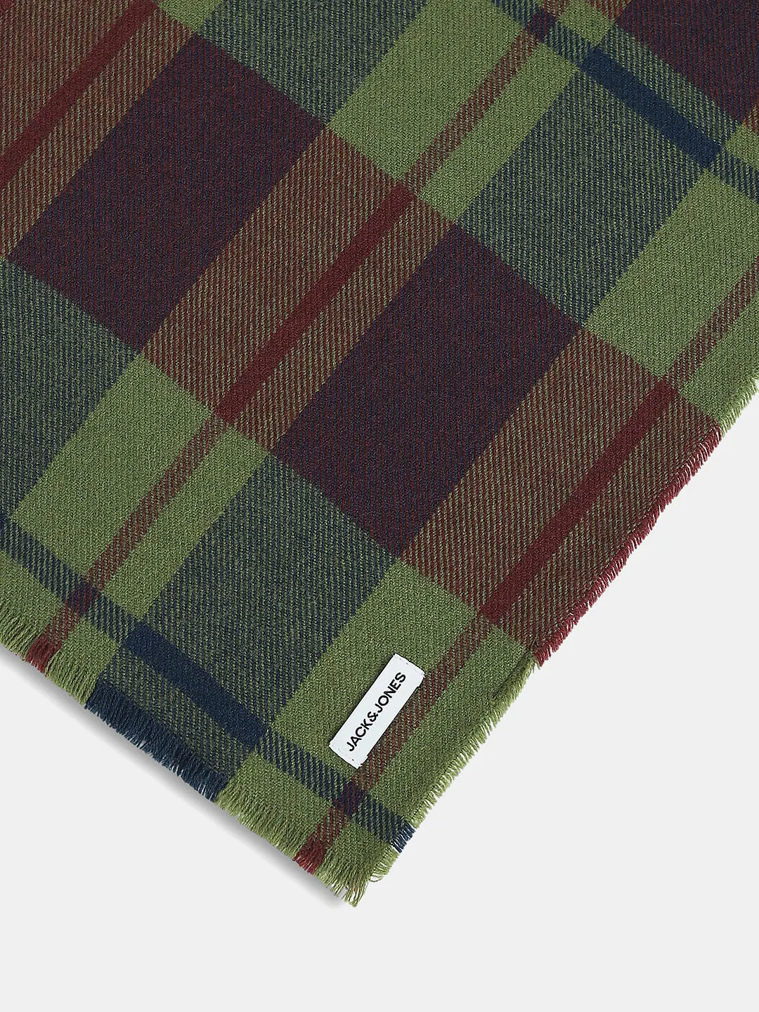 Green Check Woven Scarf