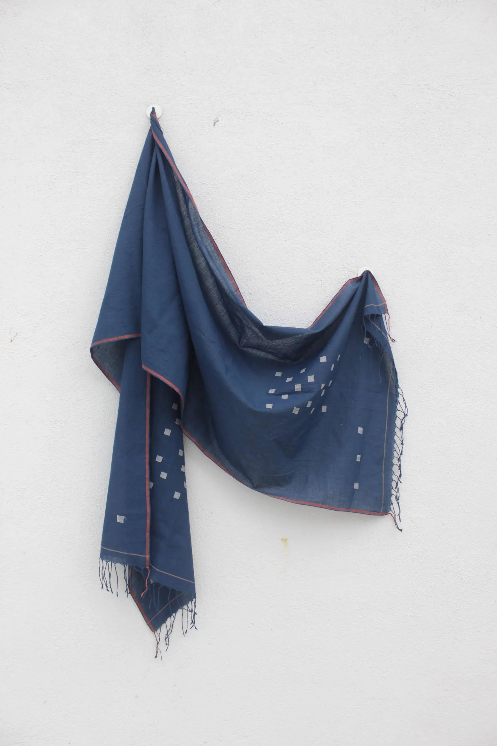 Handwoven Cotton Stole - Indigo