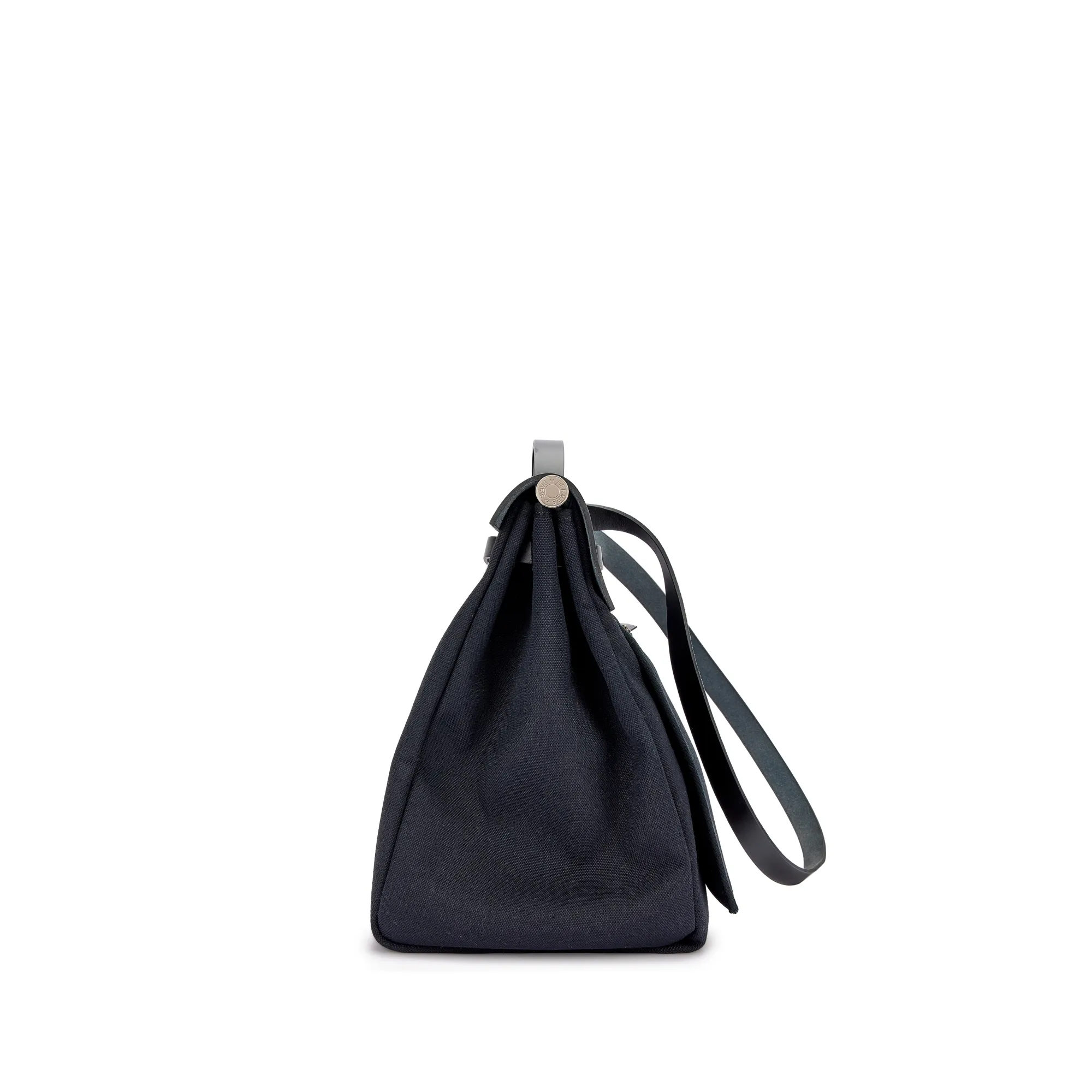 Hermès Black Vache Hunter and Toile Herbag Zip Cabine 50 Palladium Hardware, 2021