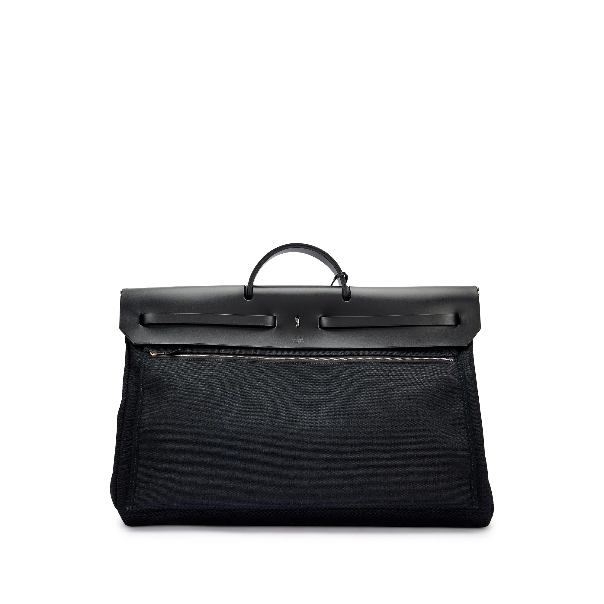 Hermès Black Vache Hunter and Toile Herbag Zip Cabine 50 Palladium Hardware, 2021