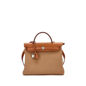 Hermès Fauve Vache Hunter and Chai Toile Herbag Zip 31 Palladium Hardware, 2023