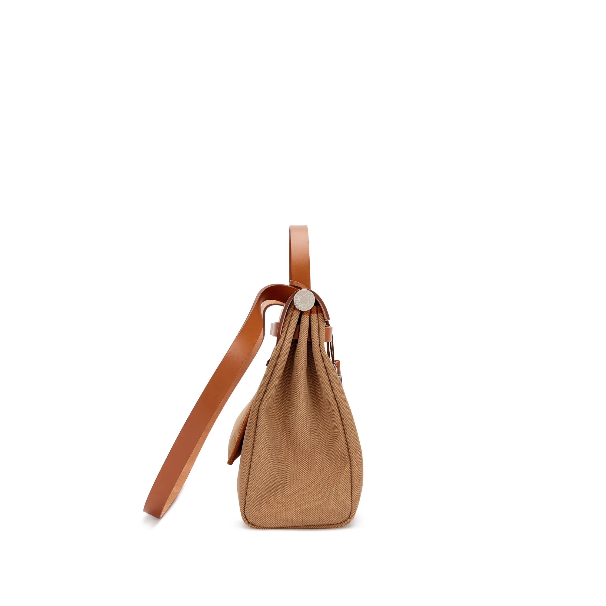 Hermès Fauve Vache Hunter and Chai Toile Herbag Zip 31 Palladium Hardware, 2023