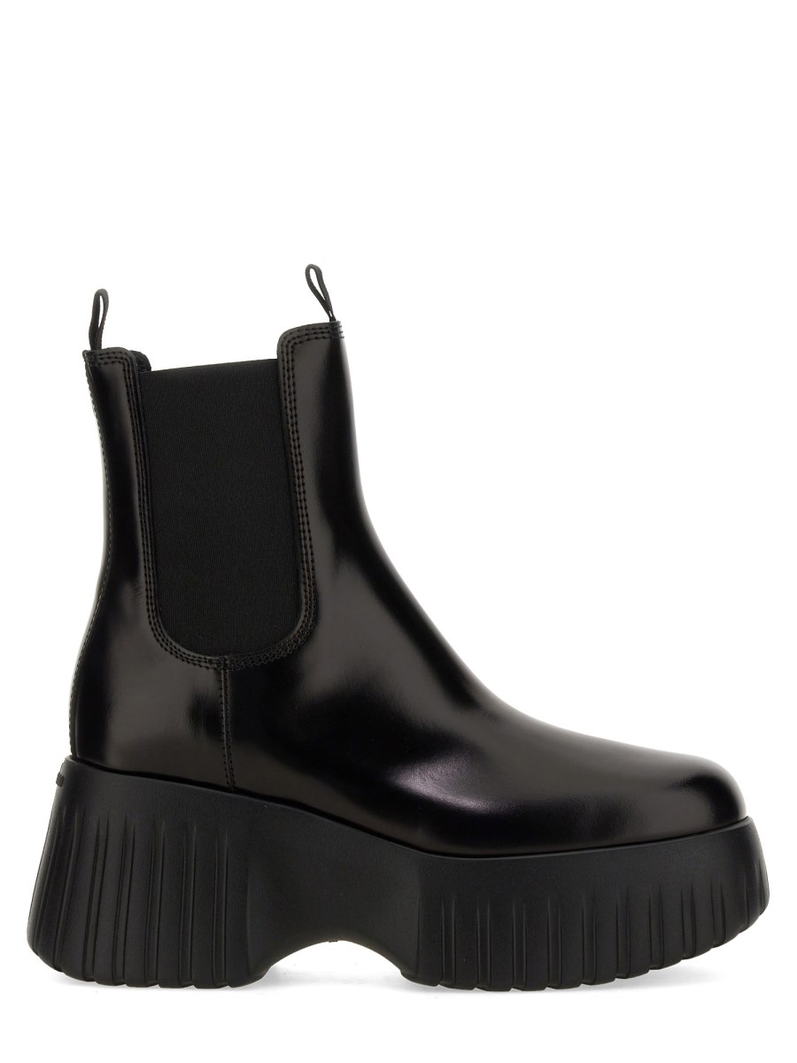 HOGAN    CHELSEA H-STRIPE LEATHER ANKLE BOOT