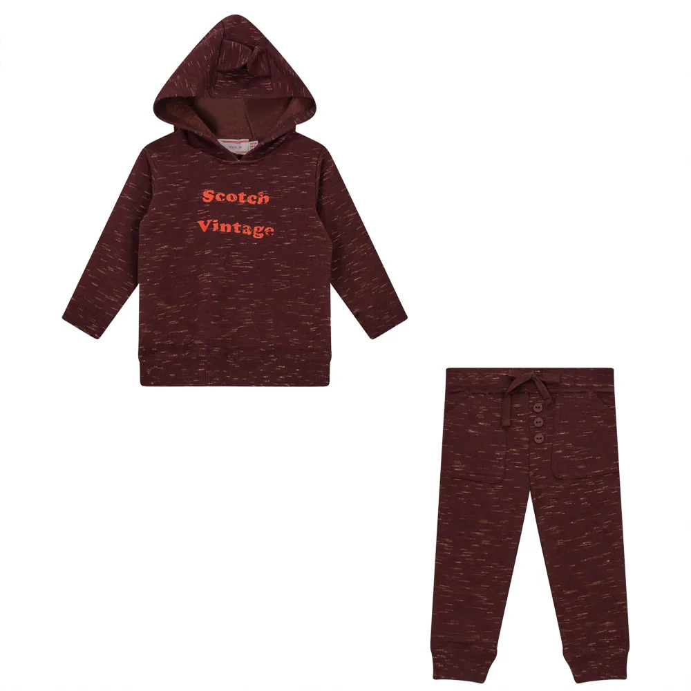 Hopscotch Burgundy 2 PCS Set With Ear Flaps At Hood