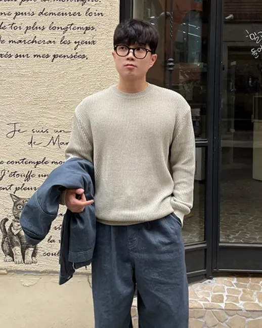 HUE  |Street Style Long Sleeves Plain Sweaters