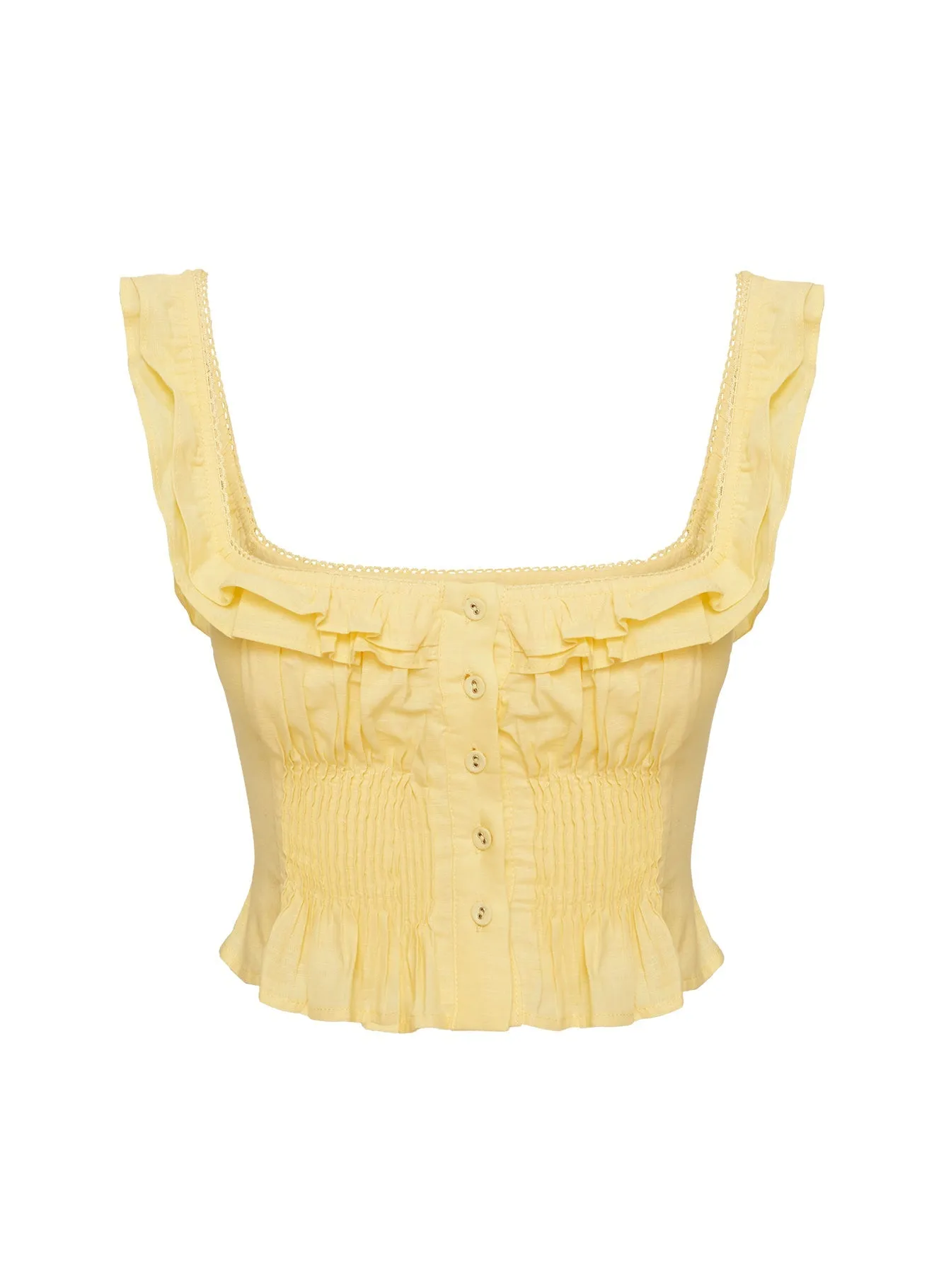 Isadoria Frill Top Yellow