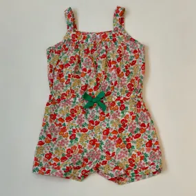 Jacadi Red Toned Liberty Print Shorts Romper: 18 Months