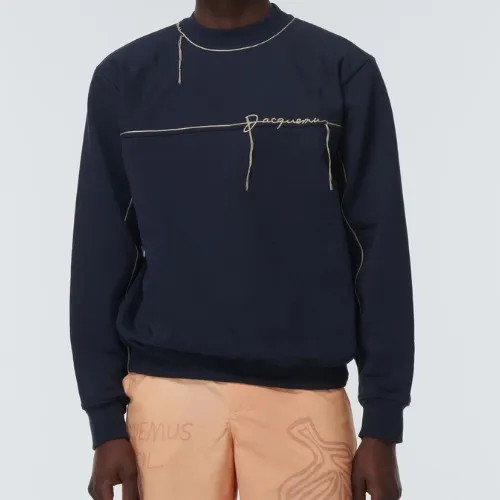 JACQUEMUS  |Street Style Long Sleeves Plain Logo Sweatshirts