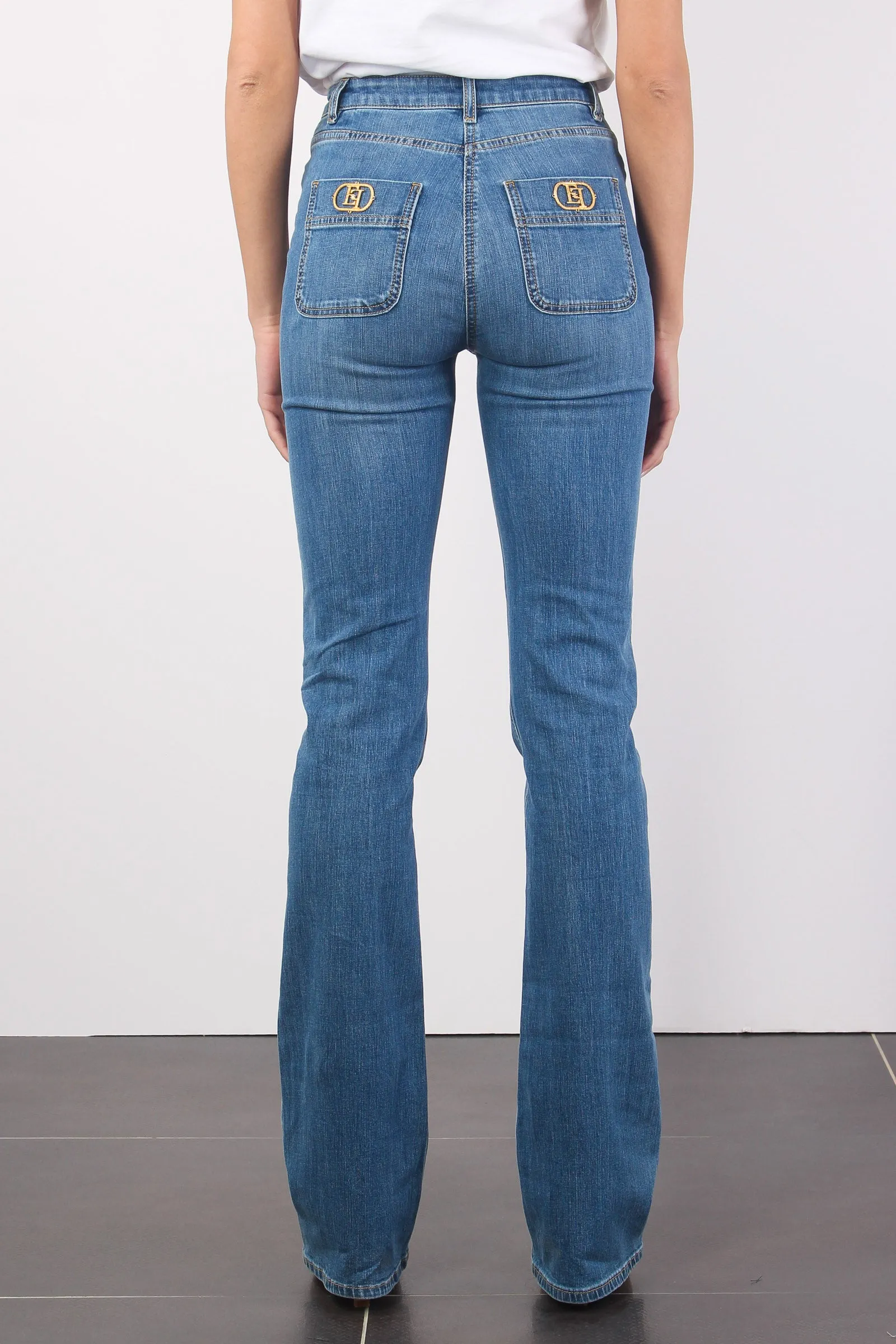 Jeans Logo Tasca Blue Denim