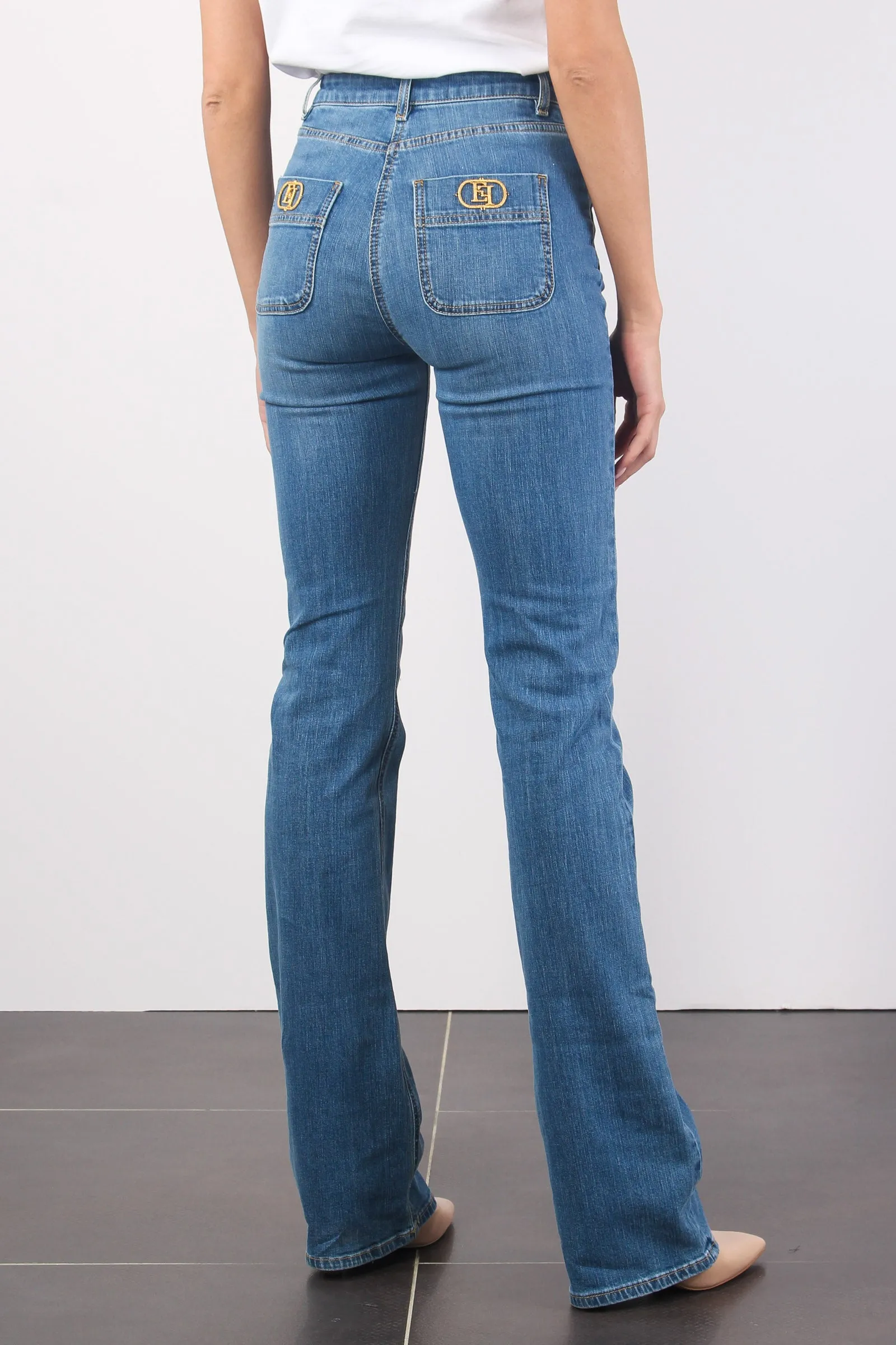 Jeans Logo Tasca Blue Denim