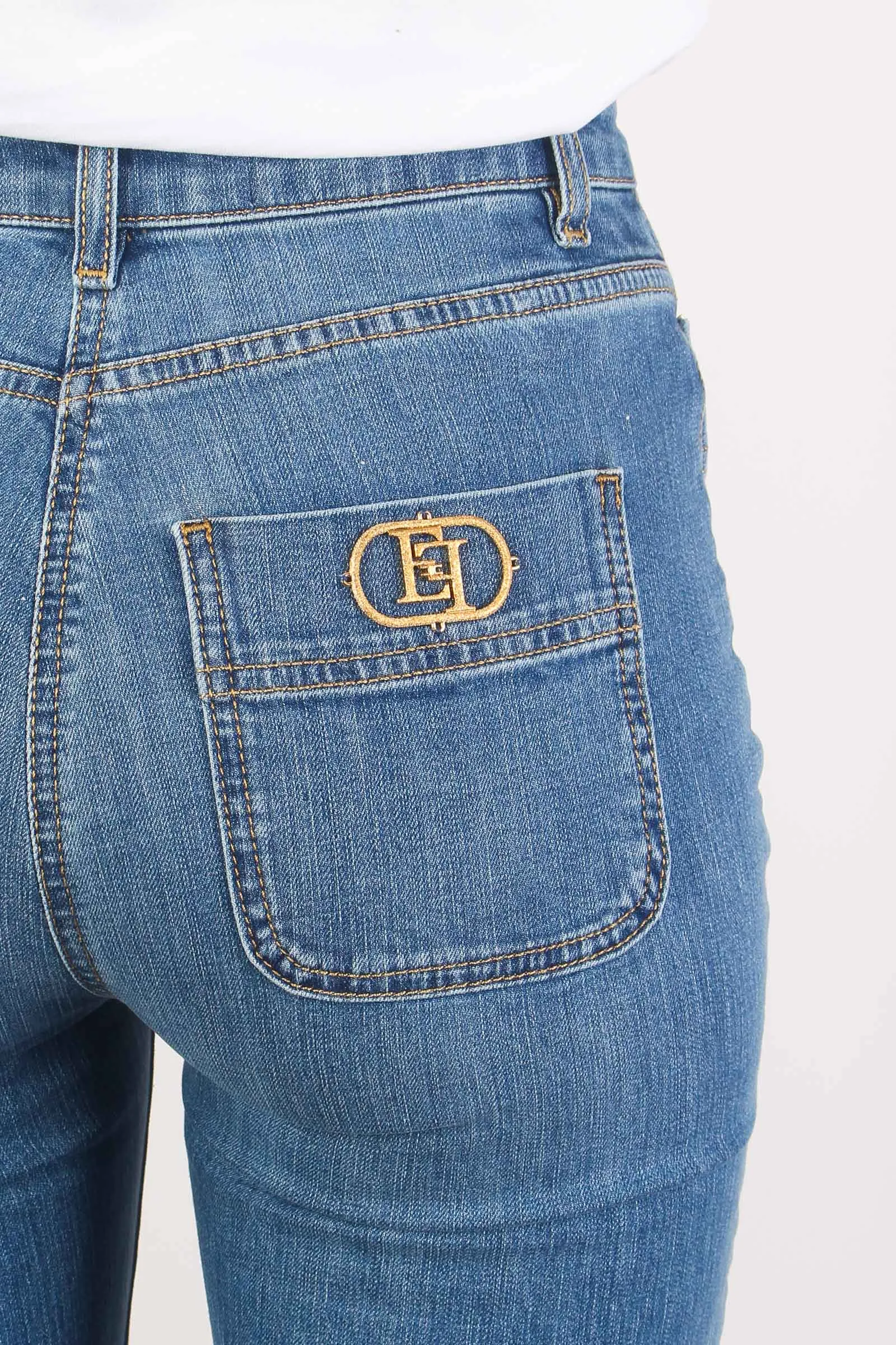 Jeans Logo Tasca Blue Denim