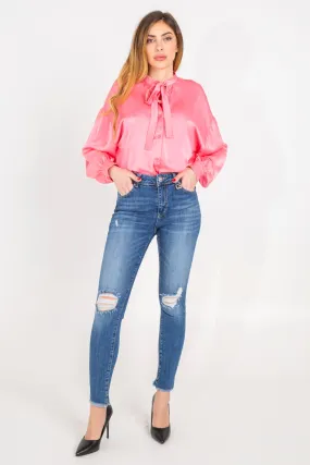 Jeans Mandy skinny con rotture