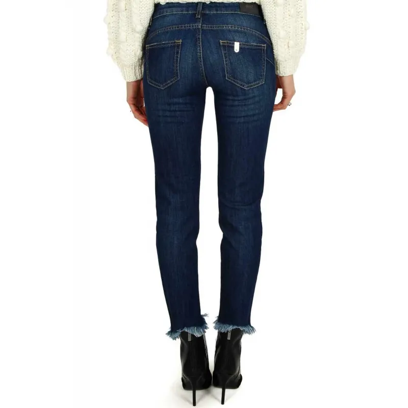 JEANS SKINNY CON BANDE LATERALI GLITTER, BLU