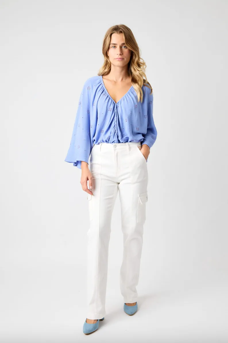 Judy Blue White Cargo Straight Leg Jeans